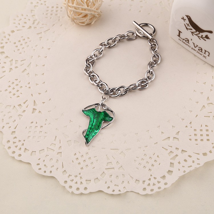 The Hobbit Arwen Evenstar elves Green Leaf Jewelry bracelets & bangles