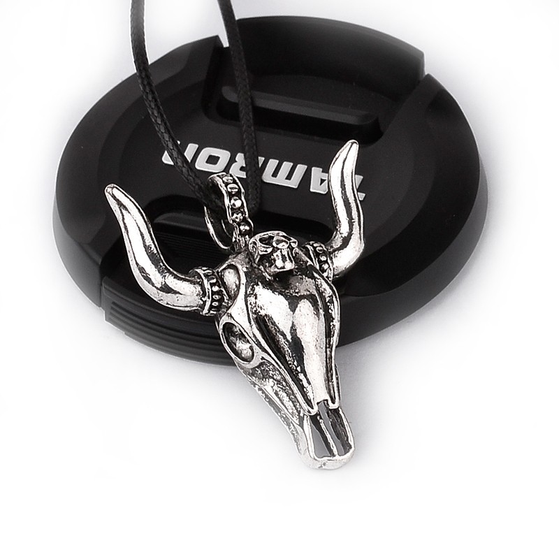 The Diablo Bull Skull Goat Head Pagan Necklace/