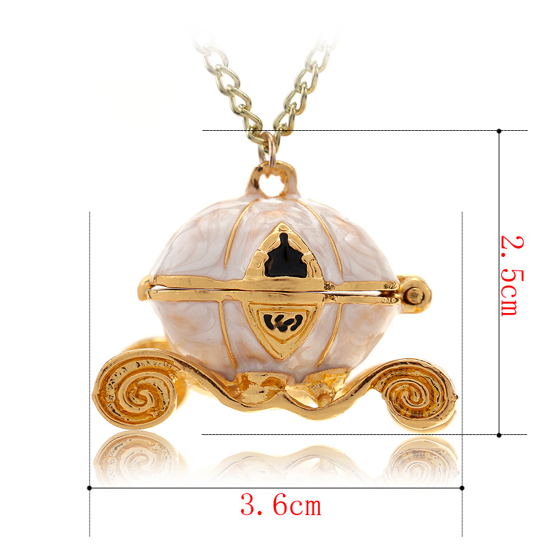 Sweet Pumpkin Carriage Necklace Cinderella Fairy Tale God-Mother/