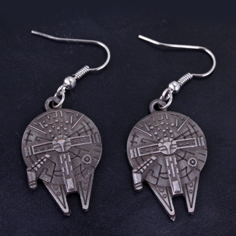 Star Wars Millennium Falcon Spacecraft Drop Earrings/