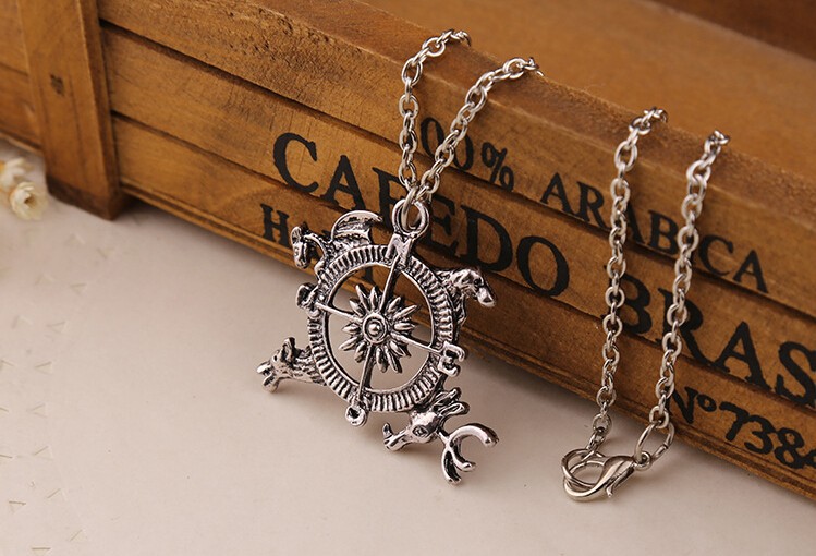 Song of ice and fire game of thrones necklace compass pendant/