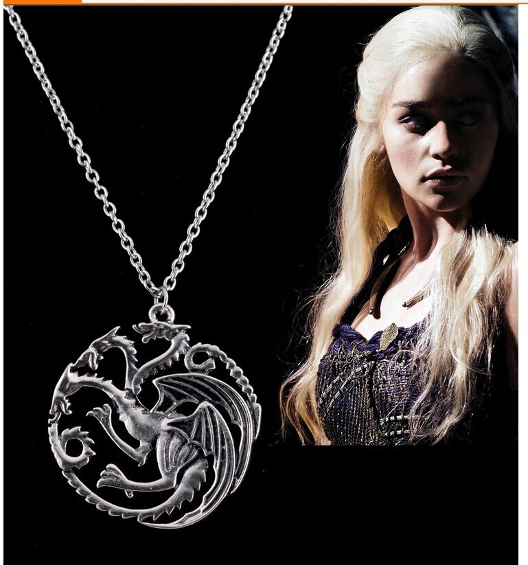 Song Of Ice And Fire Game Of Thrones Targaryen Dragon Badge Necklace/