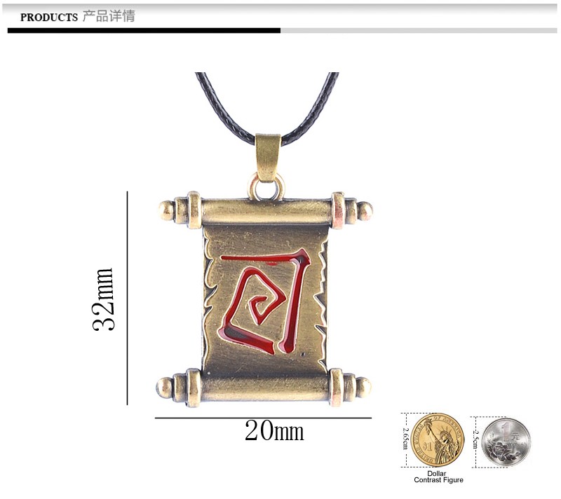 Dota 2 Jewelry Necklace Scroll of Town Portal Cosplay Pendant Necklace