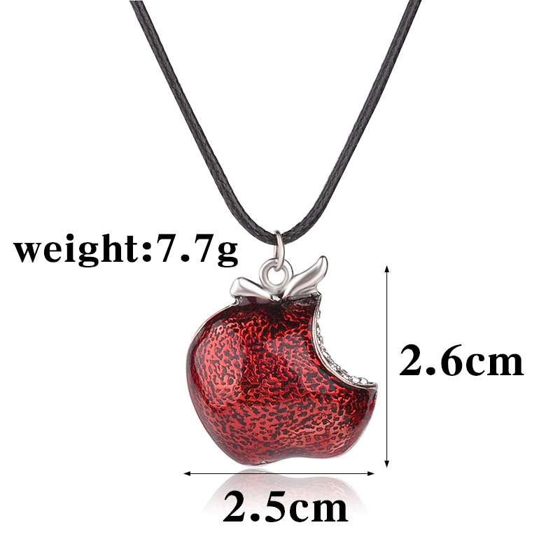 Once Upon a Time Necklace Regina Mills One Bite Red Poison Apple Pendants Necklace Charm Necklace Collar Women Accesorios Mujer/