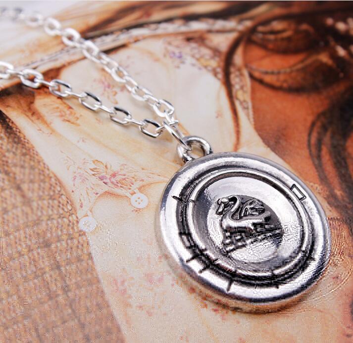 Snow White Once Upon A Time Emma Swan Talisman Necklace Aged Antique Silver