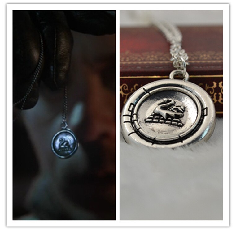 Snow White Once Upon A Time Emma Swan Talisman Necklace Aged Antique Silver