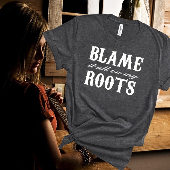Garth Brooks Country Music Lyrics tshirts ,Blame It All On My Roots Lyrics tshirts