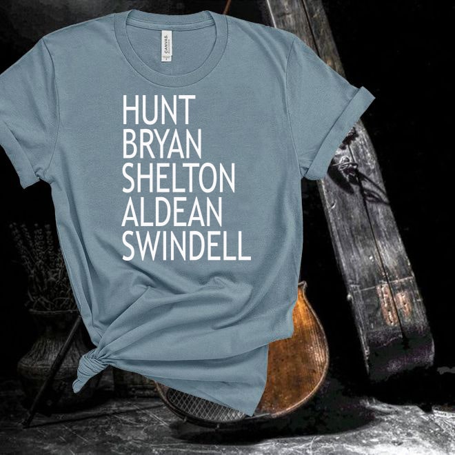 Hunt,Bryan,Shelton,Aldean,Swindell Country Music tshirt/