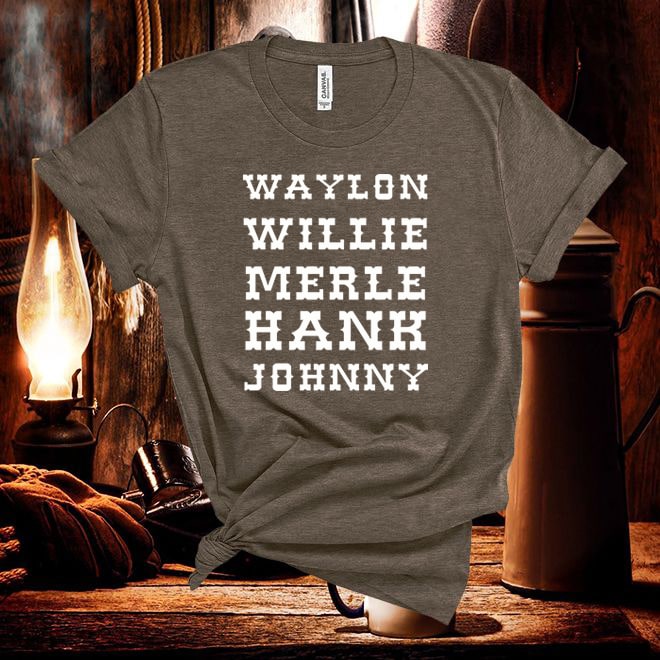 Waylon,Willie, Merle,Hank, Johnny,Country Music Tshirt/