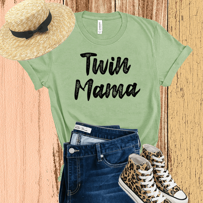 Twin Mama Shirt, Twin Mom T-Shirt,Mom of Twins Shirt,Retro Mom T-shirt/