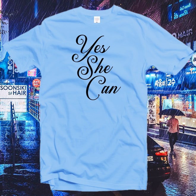 Yes she can Tshirt,Single Shirt,Girl Power,Softstyle Unisex Tee/