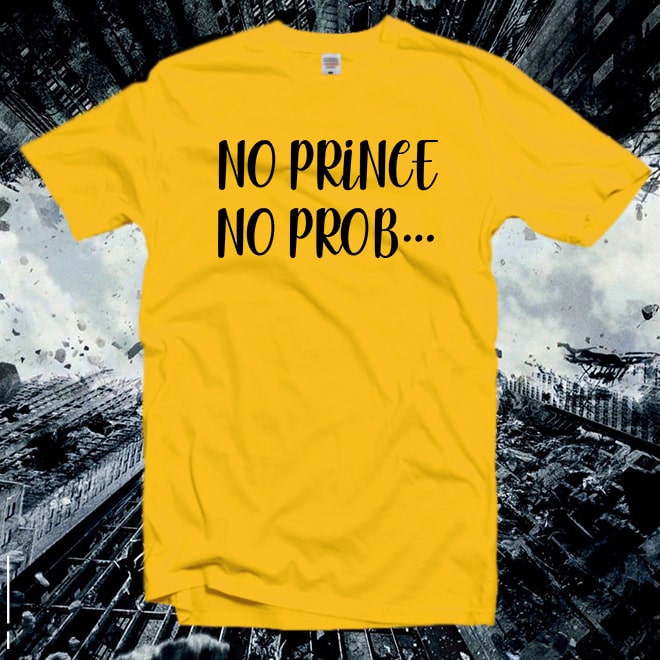 No prince No prob Tshirt,feminist shirt,Funny Women shirt,Single tshirt