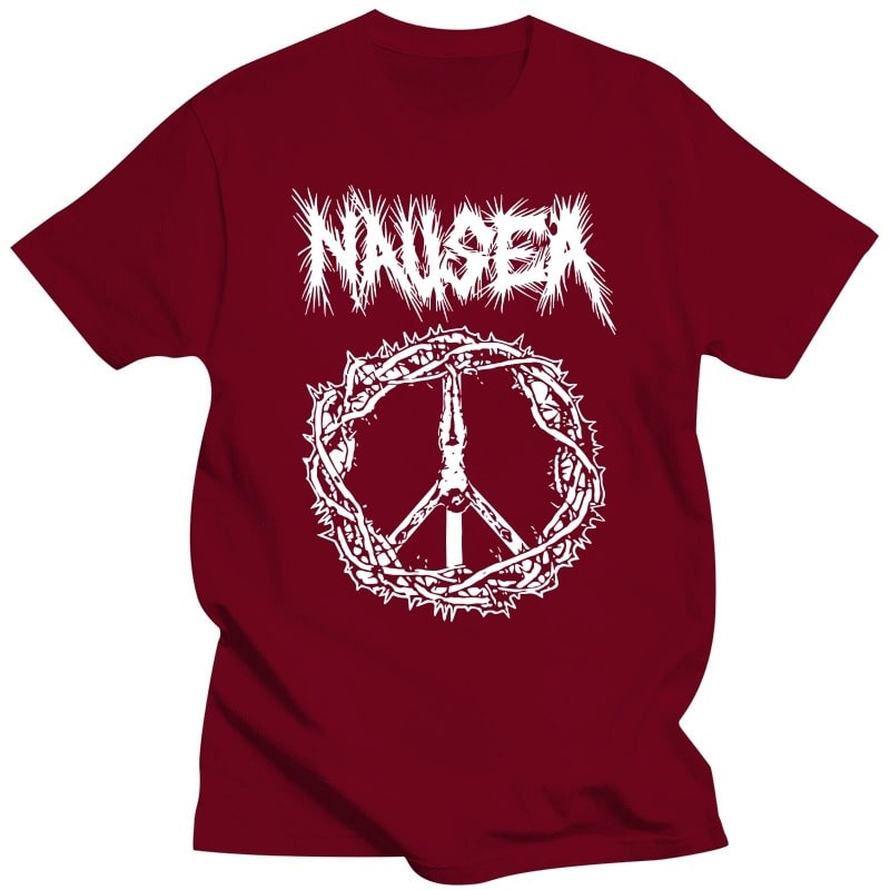 Nausea,Crust Punk Band,red Tshirt/