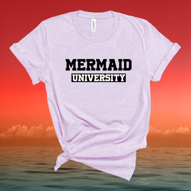 Mermaid University Shirt,Mermaid Academy T-Shirt,Ladies Beach T-shirt/
