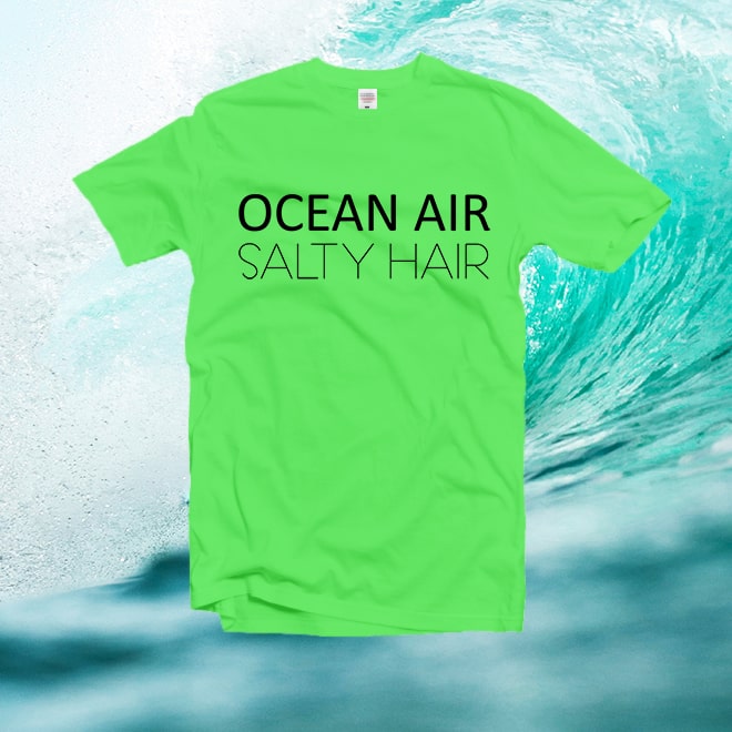 Ocean air salty hair tshirt,women beach shirt with sayings,teenager gift/
