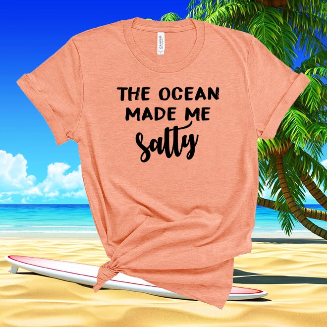 The ocean made me salty Tshirt, funny shirts,ocean shirt,ocean joke/