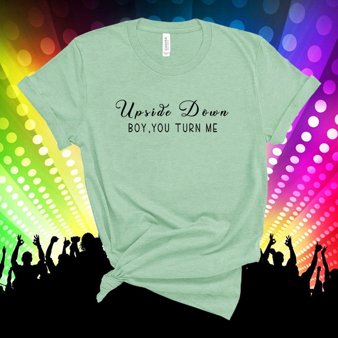 Diana Ross,Upside Down Boy You Turn Me,Party Shirt,Oldies Lyrics T Shirt/