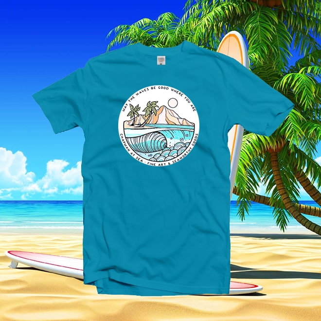 May the waves be good where you are,Beach ,summer,ocean Classic tshirt/
