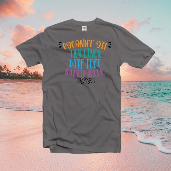 Coconut Oil Tan Lines Bare Feet Salty Hair,Beach,summer,ocean Classic tshirt/