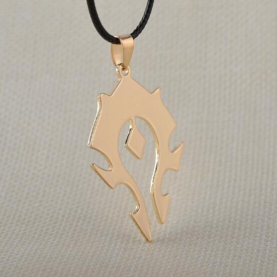 World of Warcraft Alliance Gold tribal logo Gold necklace/