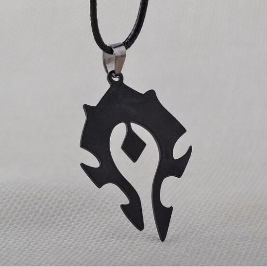 World of Warcraft Alliance Black tribal logo necklace/