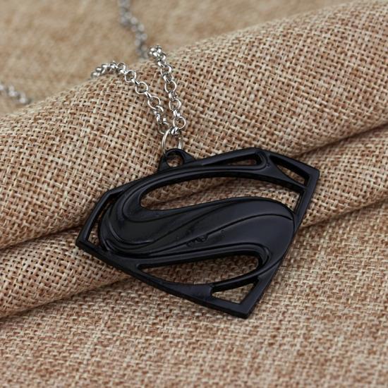 Superman Hero logo black Necklace