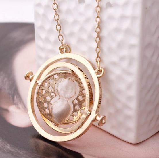 Harry potter time collar necklace turner hourglass Harry Potter Necklace Hermione Granger Rotating Spins/