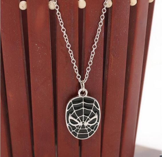 Spiderman mask silver mask necklace/