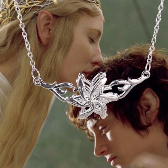 The Elves Galadriel Queen necklace flower silver pendant/