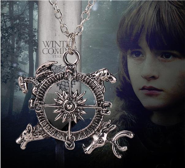 Song of ice and fire game of thrones necklace compass pendant