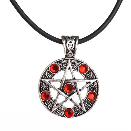 Supernatural Pentagram Pendant Necklace Wicca Pagan Gothic Pentagram Pentacle Star Crystal Pendant Five Pointed Star For Men