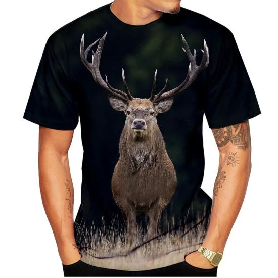 Deer at Night Adventure Lifestyle T shirt