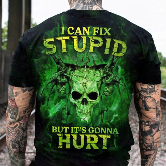 I Can Fix Stupid Neon Gray Tshirt/