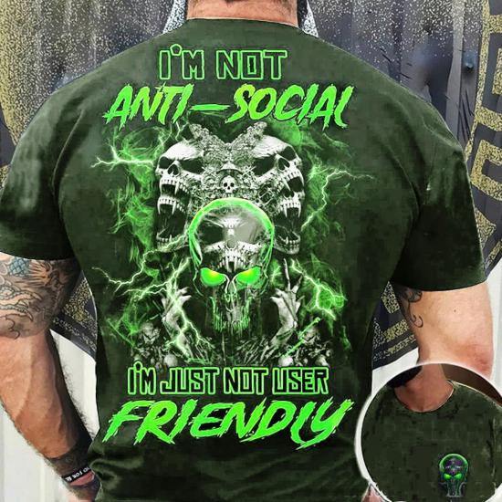 Not Anti-Social Green Tshirt