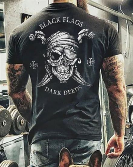 Black,Flags Dark Deeds Tshirt/