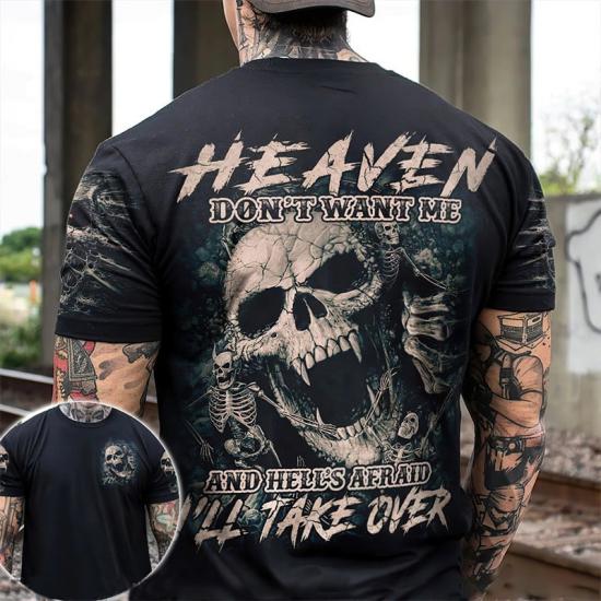 Heaven Don’t Want Me Skull Tshirt/