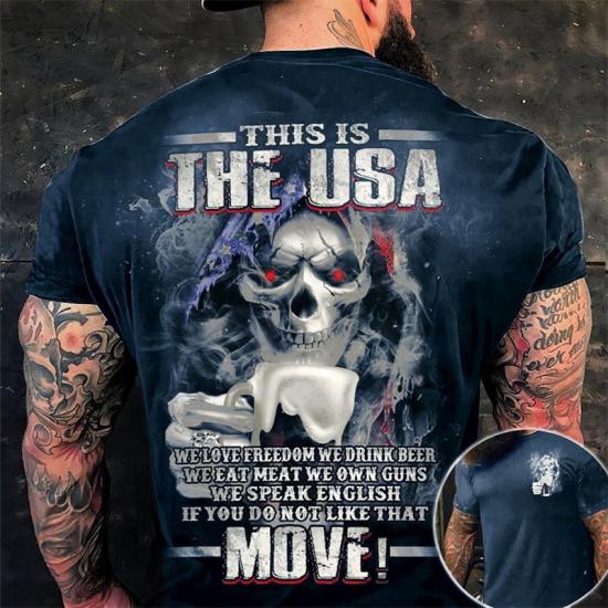 This Is Usa,Blue Tshirt/