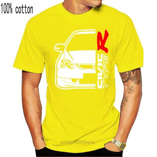Honda Civic Type R,Double Sided,yellow Tshirt