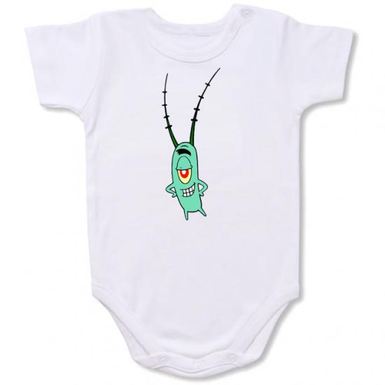 Sponge bob Plankton Cartoon  BABY Bodysuit Onesie /