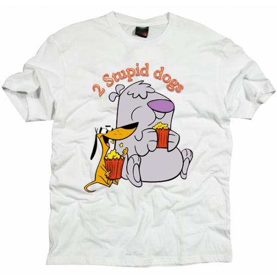 2 Stupid Dogs Retro Cartoon T shirt /