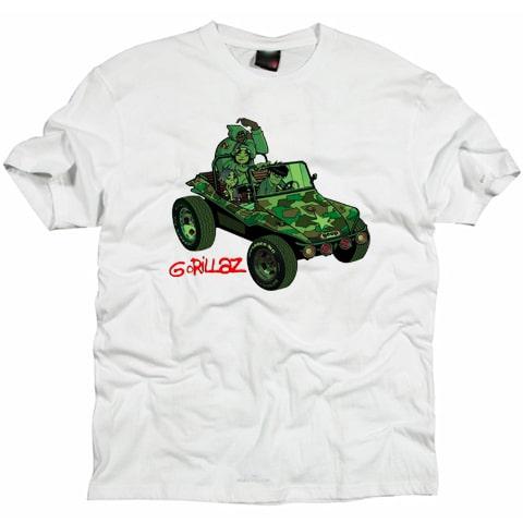 Gorillaz Jeep Cartoon Rock Band Retro T shirt