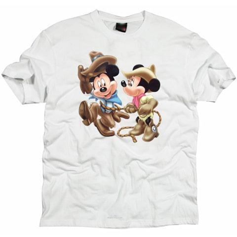 Minnie Mickey Cowboy Disney Cartoon T shirt