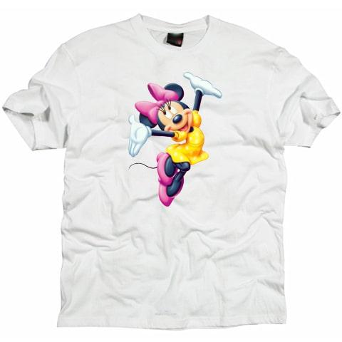 Minnie Mickey Pink Bow Disney Cartoon T shirt
