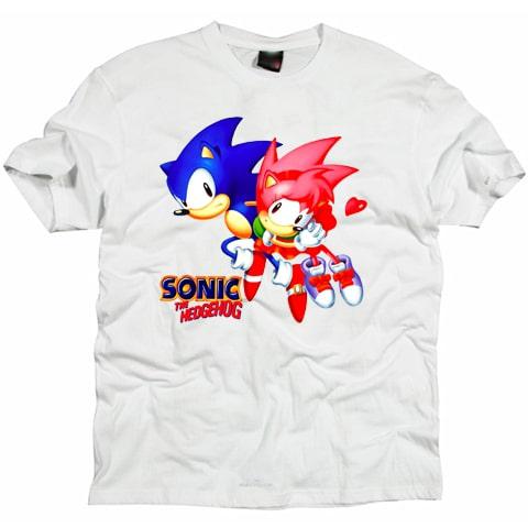 Sonic the Hedgehog with Amy Rose Cartoon T shirt