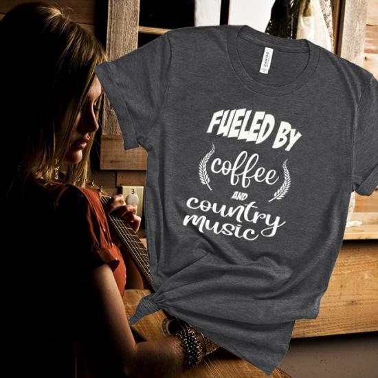 Fueled by coffee and country music  Tshirt