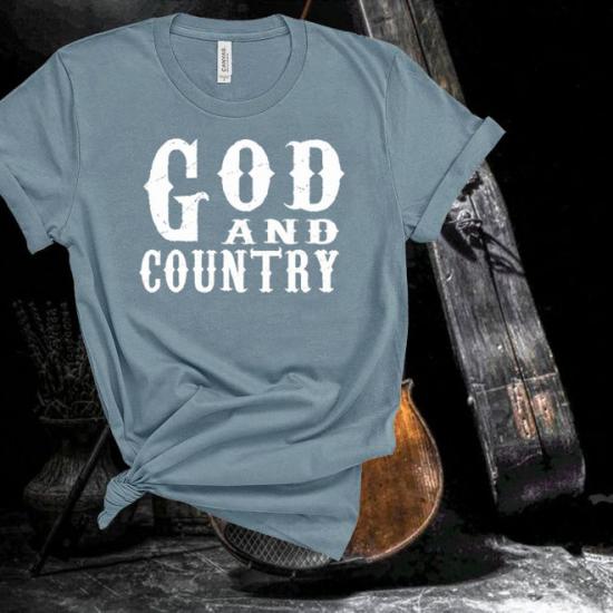 God And Country T-Shirt,Religion Country Music New Girl Funny Patriot American  Tshirt/
