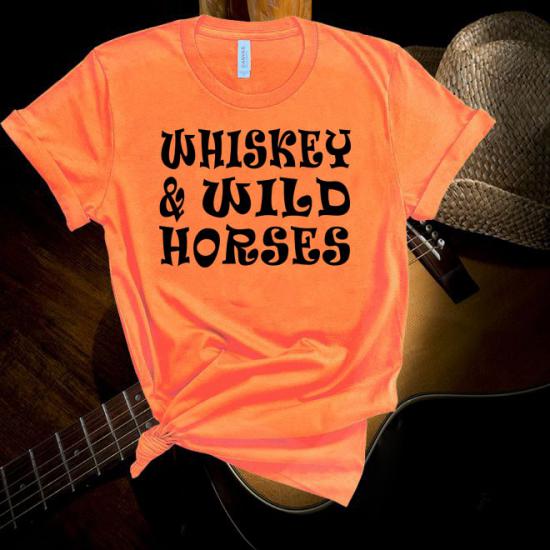 Whiskey and Wild Horses,Graphic Tee,Country Music Tshirt/