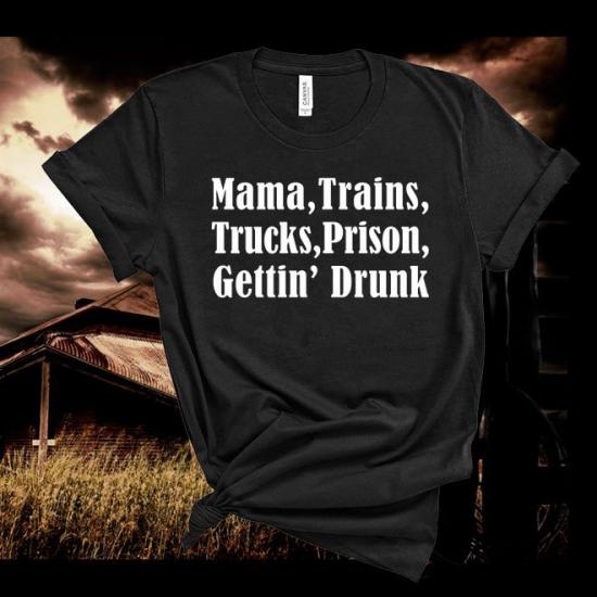 David Allan Coe Lyrics Tshirt ,Mama, trains Country Lyrics Tshirt