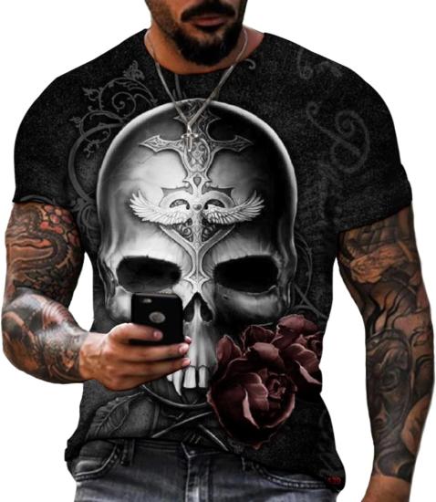 Gothic Dark Skeleton Horror T shirt