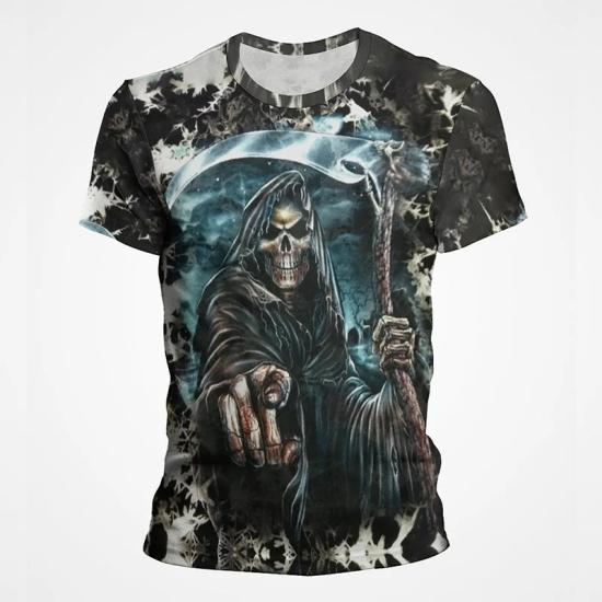 Grim Reaper Death Skull T shirt